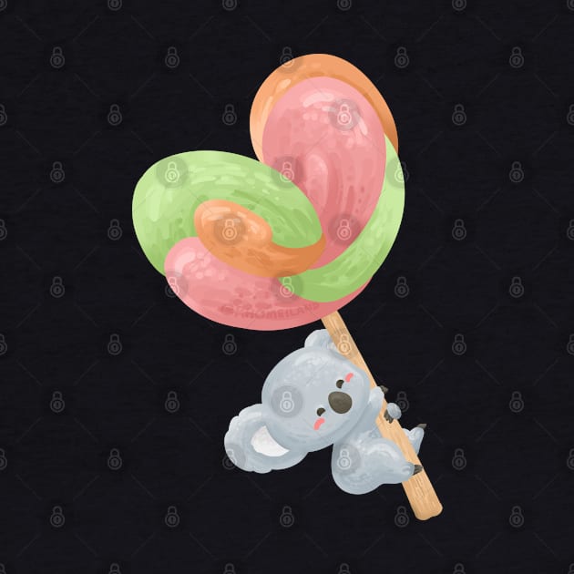 Koala Hanging on a Hearty Shape Lollipop by Khotekmei